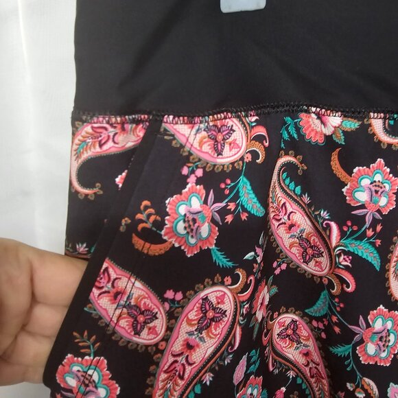Lands' End Black Pink Paisley Skort Athletic Tennis Golf 16 - Picture 3 of 9